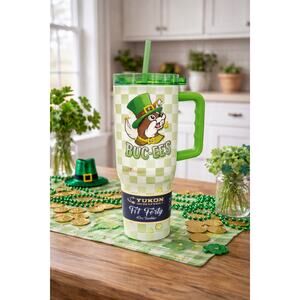 Buc-ee’s St Patrick’s Day 40oz Tumbler Yukon Outfitters Fit Forty with Straw